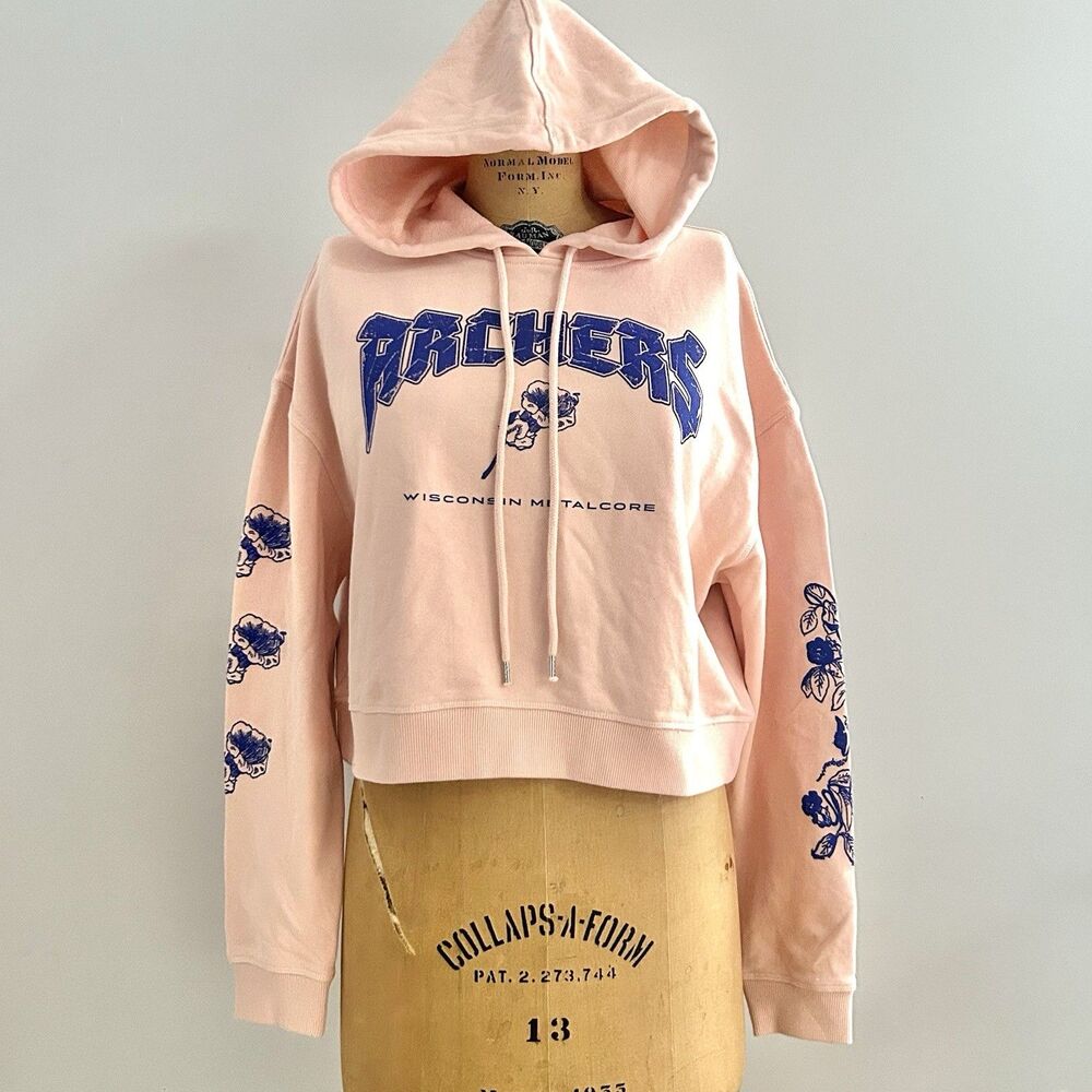 Archers Band Hoodie Womens AS Colour Peach Floral Metalcore Tour Merch‎